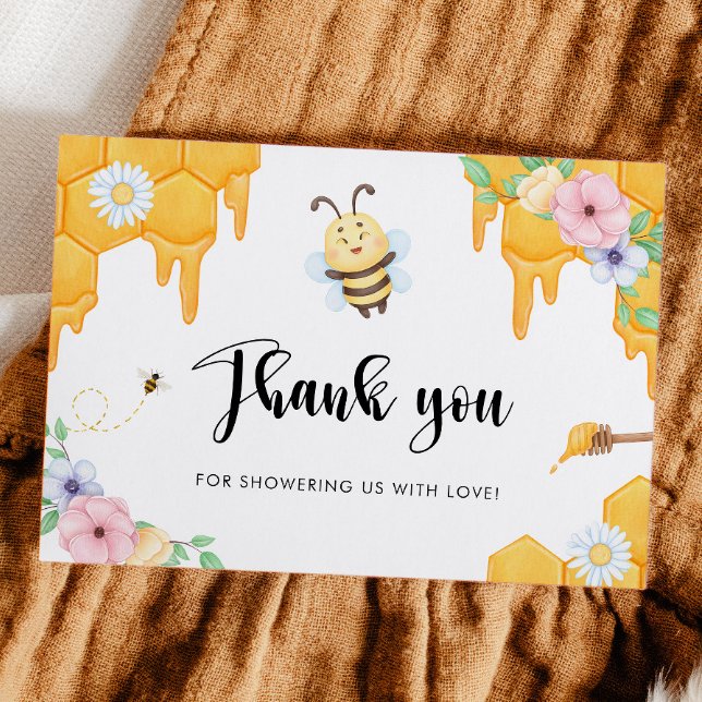Bee Baby Shower Vielen Dank Karte (Von Creator hochgeladen)
