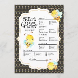 Bee Baby Shower Was ist in deinem Handspiel? Einladung
