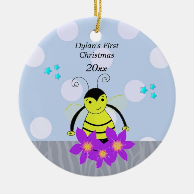 Bee Baby's First Christmas Keramik Ornament (Vorne)