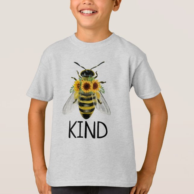 Bee Be nette T - Shirt bemalt Sonnenblumen Güte (Vorderseite)