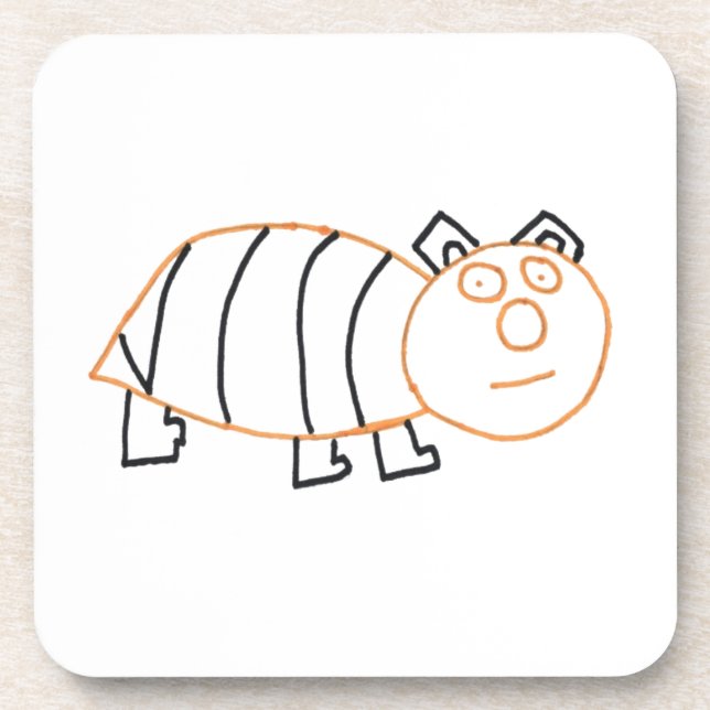 Bee Bear Square Plastic Coaster Getränkeuntersetzer (Vorderseite)