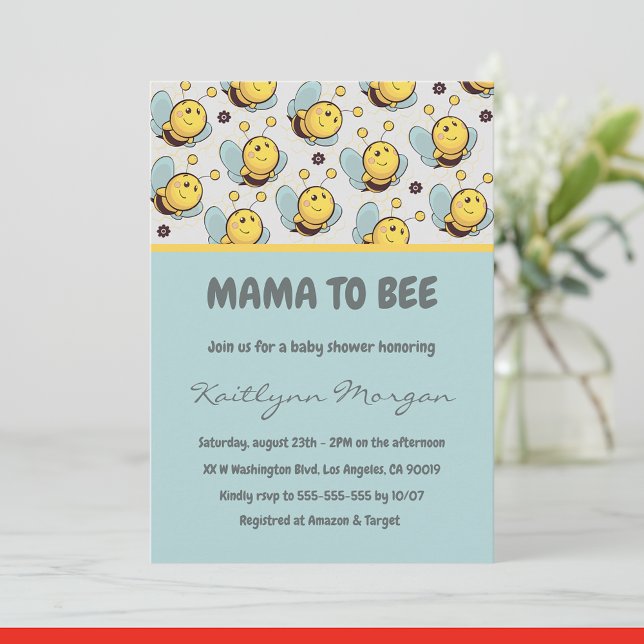 Bee bébé douche invitations maman à bee Bumblebee (Créateur téléchargé)