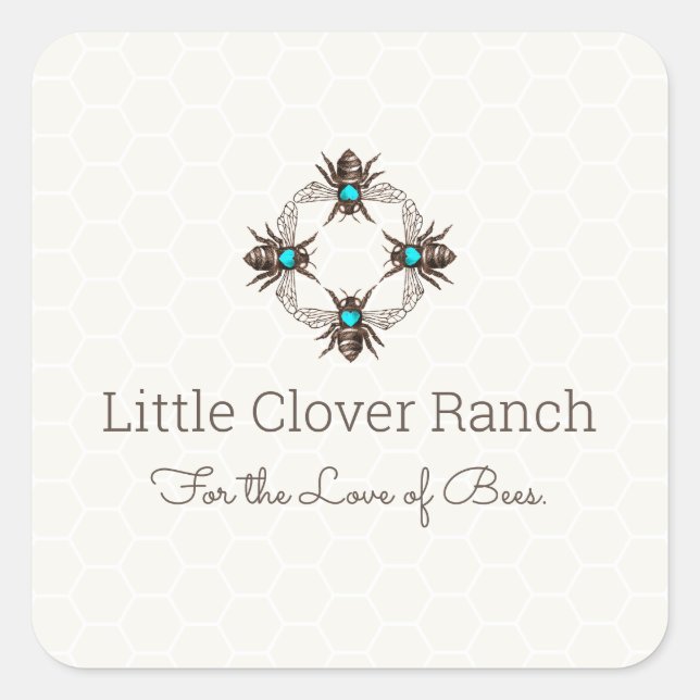 Bee Beekeeper Honeycomb Jar Étiquette (Devant)