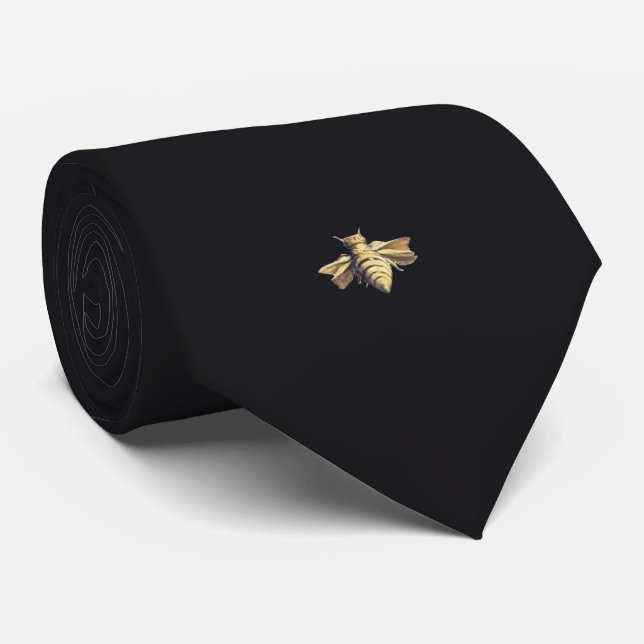 Bee – Biene – black – schwarz Krawatte (Gerollt)