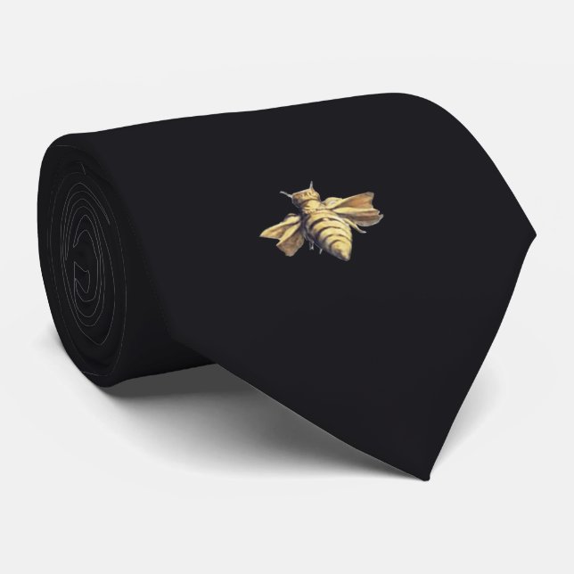 Bee – Biene – black – schwarz Krawatte (Gerollt)