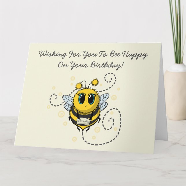 Bee Birthday Card Karte (Vorderseite)