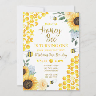 Bee Birthday Einladung erste Bee Day Einladung