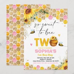 Bee Birthday Sunflower Honey Bee Birthday Party Einladung