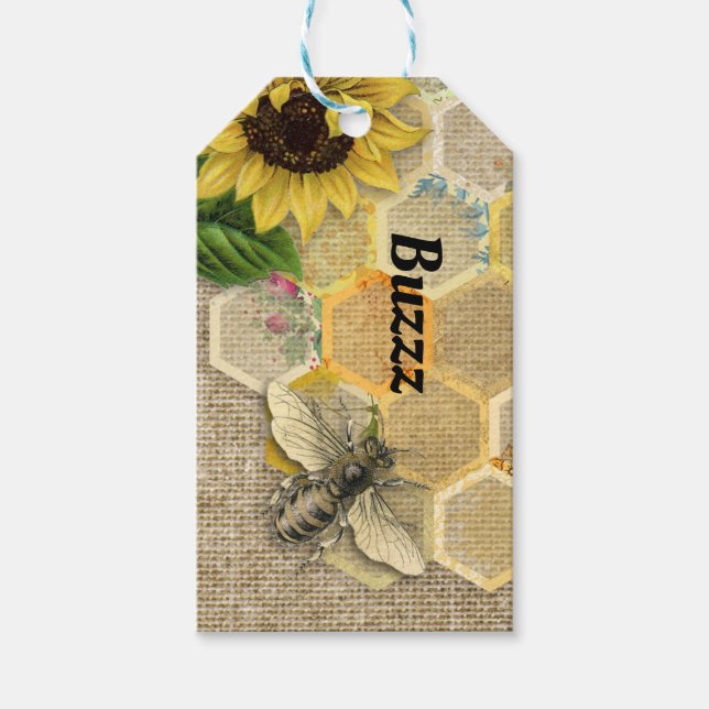 Bee Buzz Honeycomb Vielen Dank für Ihr Geschenk Ta Geschenkanhänger (Vorderseite)