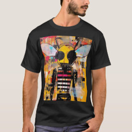 Bee Character Art Grunge Pop Art Insect Hybrid  T-Shirt