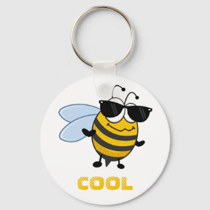 Bee Cool Funny Trendy Bee Customizable Schlüsselanhänger