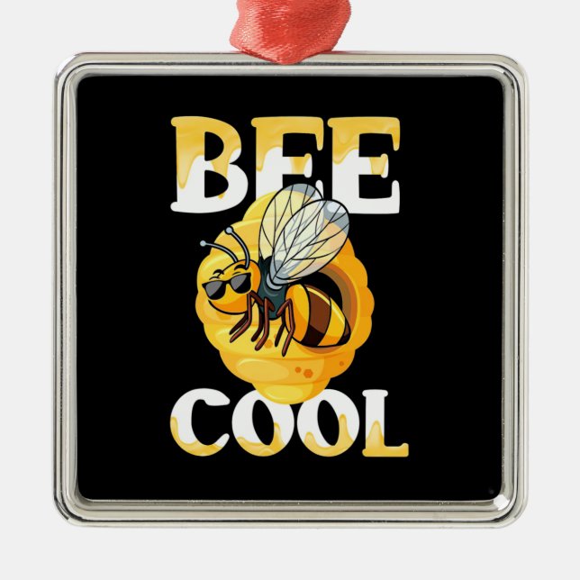 Bee Cool Ornament Aus Metall (Vorne)