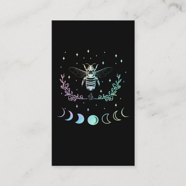 Bee Crescent Moon Wicca Pastel Goth Insect Hexy Visitenkarte (Vorderseite)