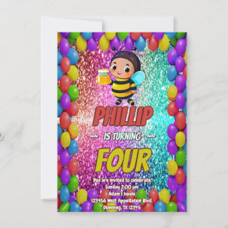 Bee Custom Charakter Geburtstag laden Einladung