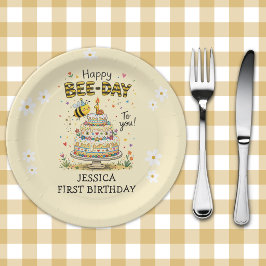 Bee Day First Birthday | Cute Bee Birthday Pappteller