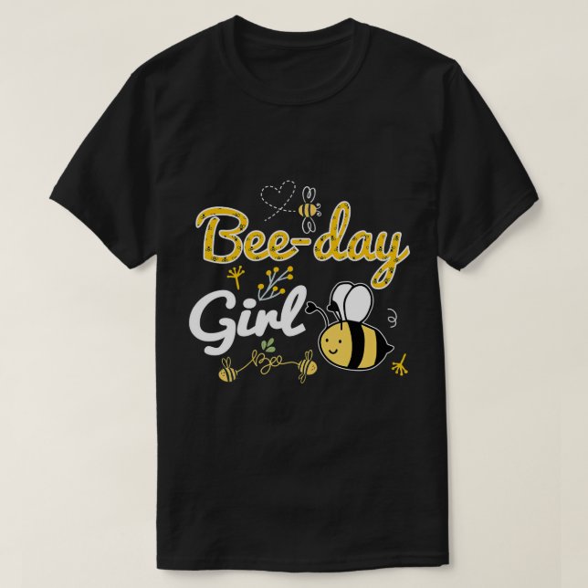 Bee day Girl Birthday Party Cute Bee T-Shirt (Design devant)