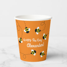 Bee Day Niedlich Kid's Birthday Round Paper Unters
