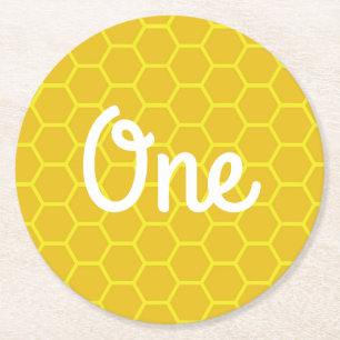 Bee Day Niedlich Kid's Birthday Runder Pappuntersetzer