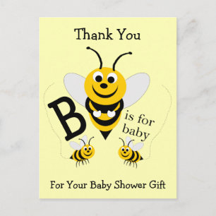 Bee Design Baby Dusche Vielen Dank Postkarte