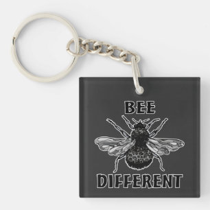 Bee Different Leopard Print Bumble Bee Honey Bee B Schlüsselanhänger