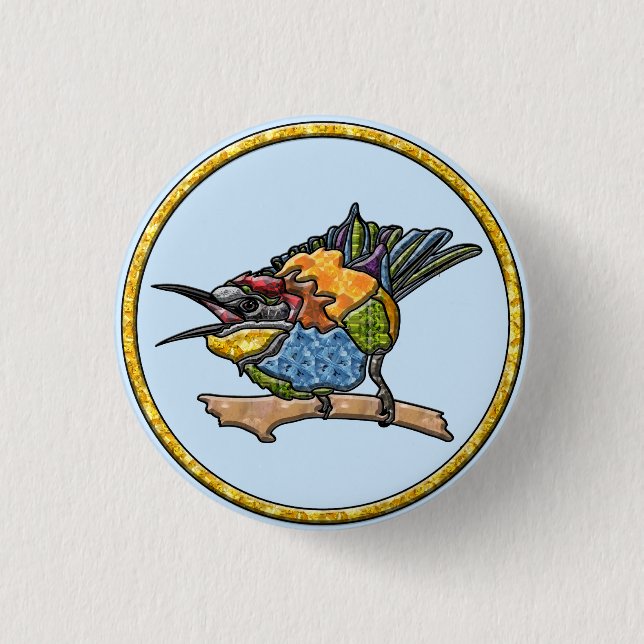Bee Eater Bird Button (Vorderseite)