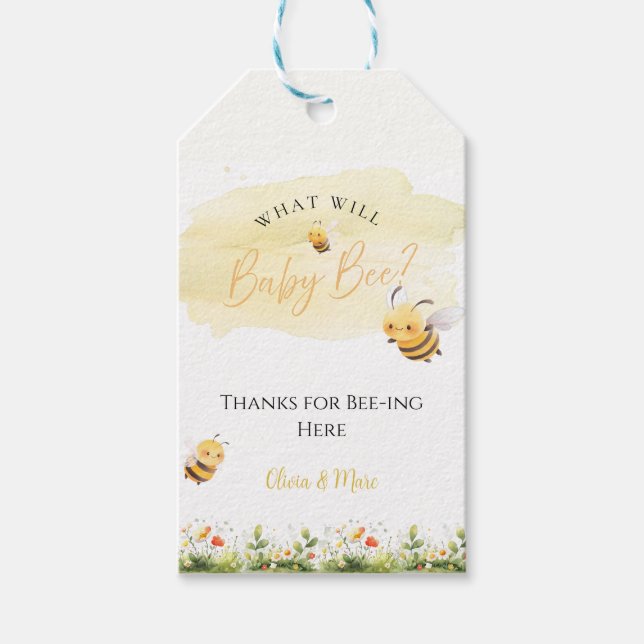 Bee Geschlecht Enthüllung • Was wird Baby Biene Geschenkanhänger (Vorderseite)