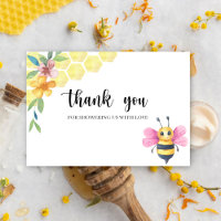 Bee Girl Dusche danke Karte