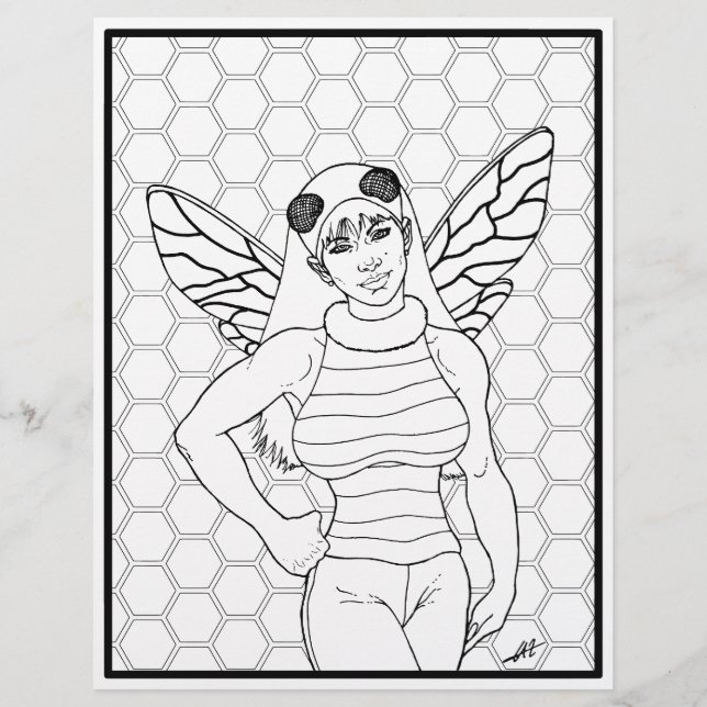 Bee Girl - Farbseite. (Vorderseite)
