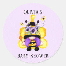 Bee Gnome Lila Yellow Baby Dusche