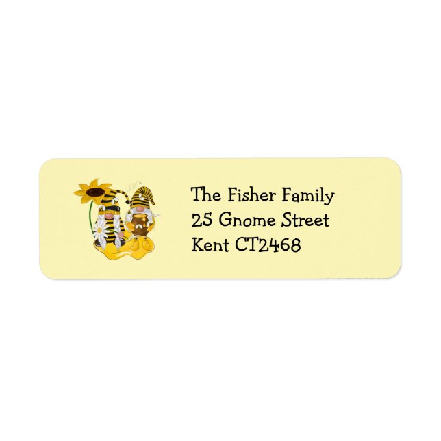 Bee Gnome Sunflower Retourner l'adresse Étiquettes (Devant)