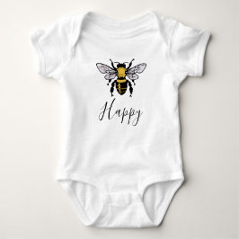 Bee Happy Baby Bodysuit Strampler