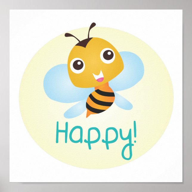Bee Happy Baby Print Poster (Vorne)