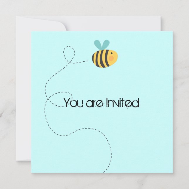 Bee Happy Baby Shower Einladung (Vorderseite)