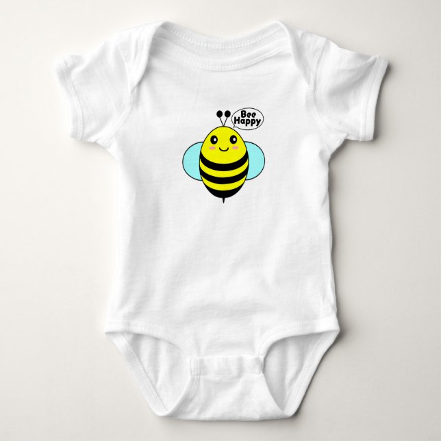 Bee Happy Baby Strampler (Vorderseite)