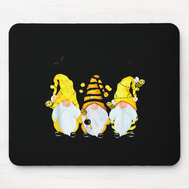 Bee Happy Bee Gnome Spring  Mousepad (Vorne)