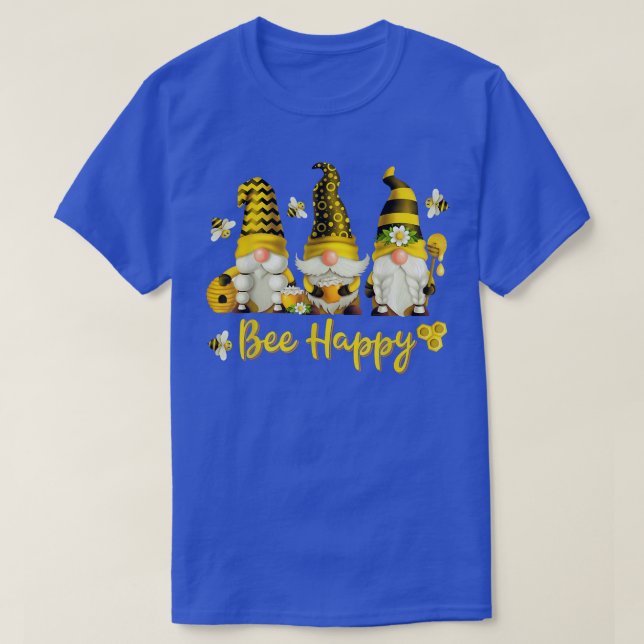 Bee Happy Bee Gnome Spring  T-Shirt (Design vorne)