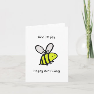 Bee Happy Birthday Card Karte