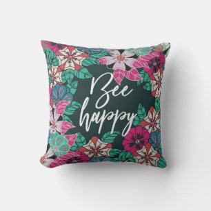 Bee Happy Blossoms Blumenkunst Kissen