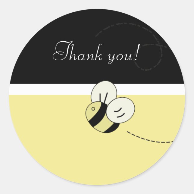 BEE HAPPY Bumble Bee Favoriser Stickers (Devant)