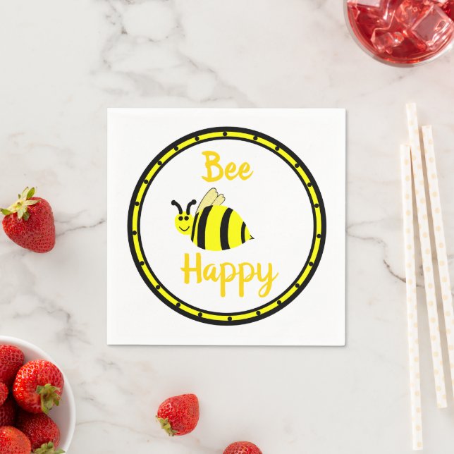 Bee Happy Bumble Bee Party Serviette (Beispiel)