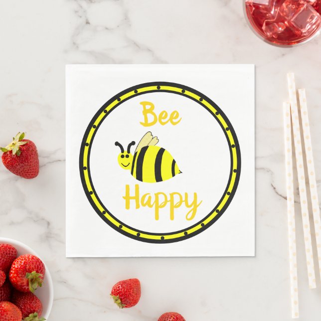 Bee Happy Bumble Bee Party Serviette (Beispiel)