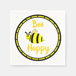 Bee Happy Bumble Bee Party Serviette
