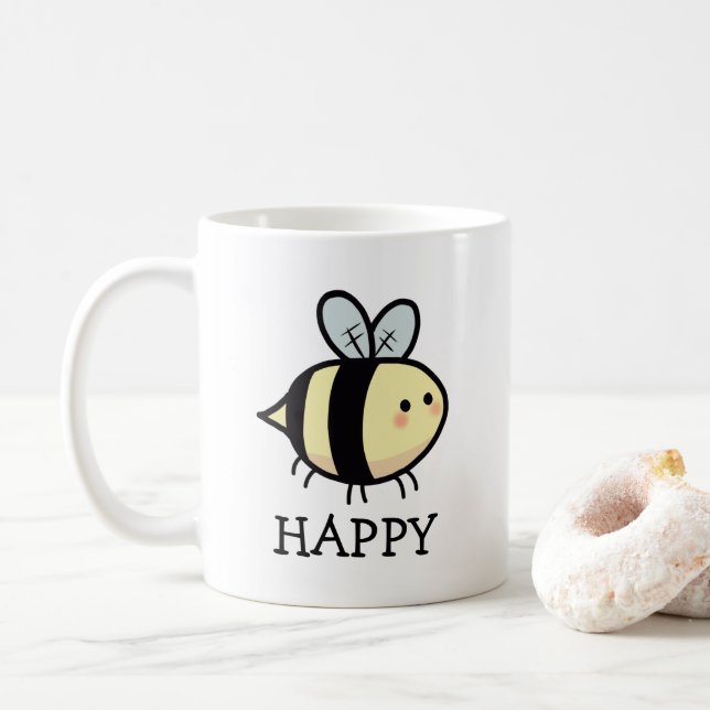 Bee Happy Coffee Tasse (Mit Donut)