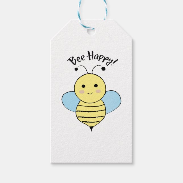 Bee Happy Geschenkanhänger (Vorderseite)