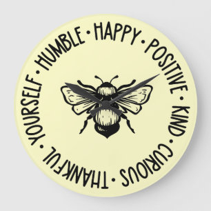 Bee Happy Große Wanduhr