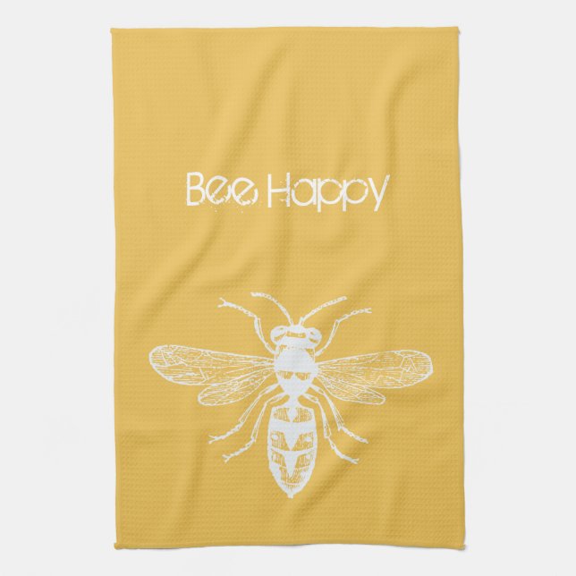 Bee Happy Handtuch (Vertikal)