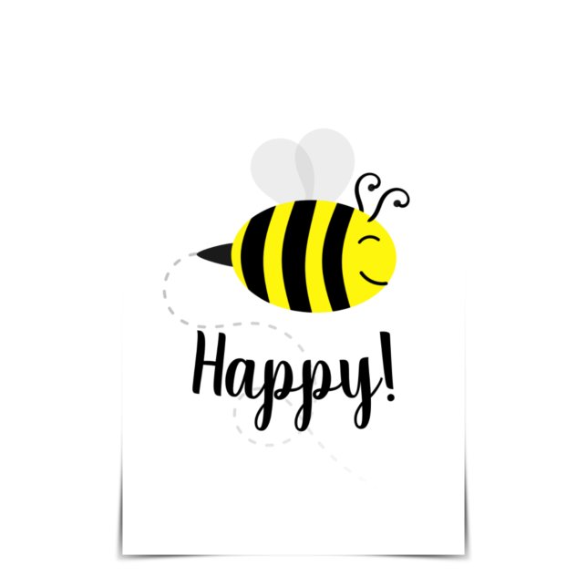 "Bee Happy" Happy Bee Card Karte (Von Creator hochgeladen)