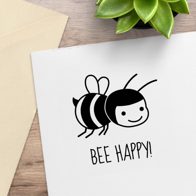 Bee Happy, Honey Bee Gummistempel (Von Creator hochgeladen)