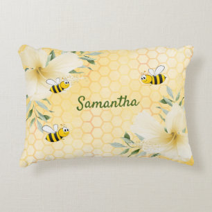 Bee Happy Humble Bee Gelbe Wabenbezeichnung Dekokissen
