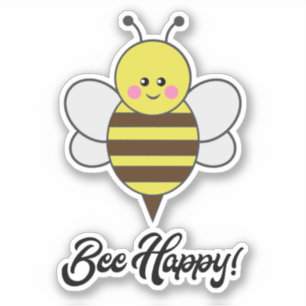 Bee Happy Kawaii Bee Buzz Niedliches Zitat Aufkleber